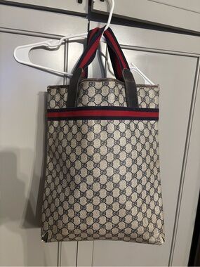 VINTAGE GUCCI WEB GG TOTE BAG